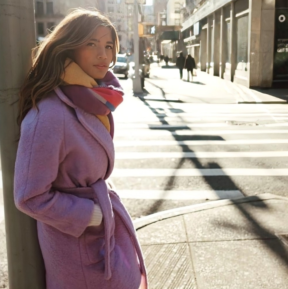 Ganni Fenn wrap coat in Lilac Size 36